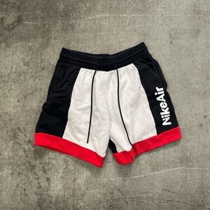 Nike Air Black and White Shorts with Red Trim